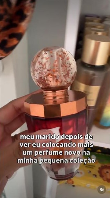 Reel de humor sobre coleção de perfumes